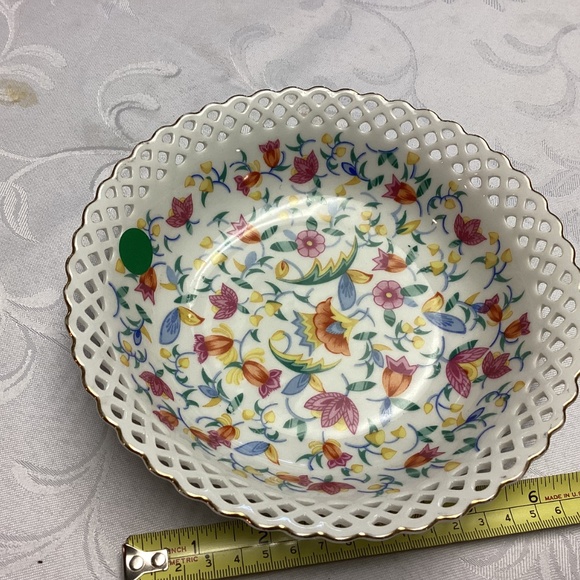 Floral Candy Dish Germany LATTICE WORK SET OF 3. - Picture 7 of 8